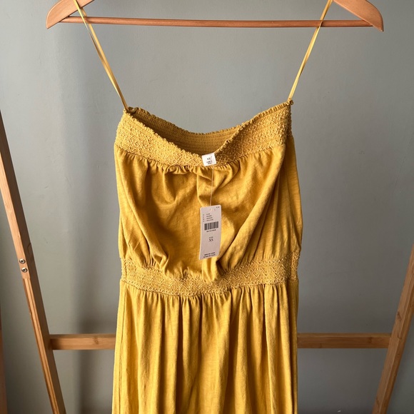 Anthropologie Daily Practice Strapless Flounced
Dress XS Yellow NWT - Picture 5 of 6